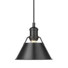Golden Canada 3306-S BLK-BLK - Yep by Golden Lighting Orwell 1-light 8in Pendant in Matte Black